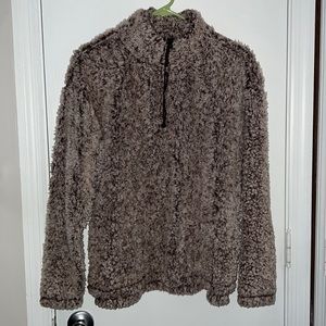Fuzzy Brown/Grey Sweater Small